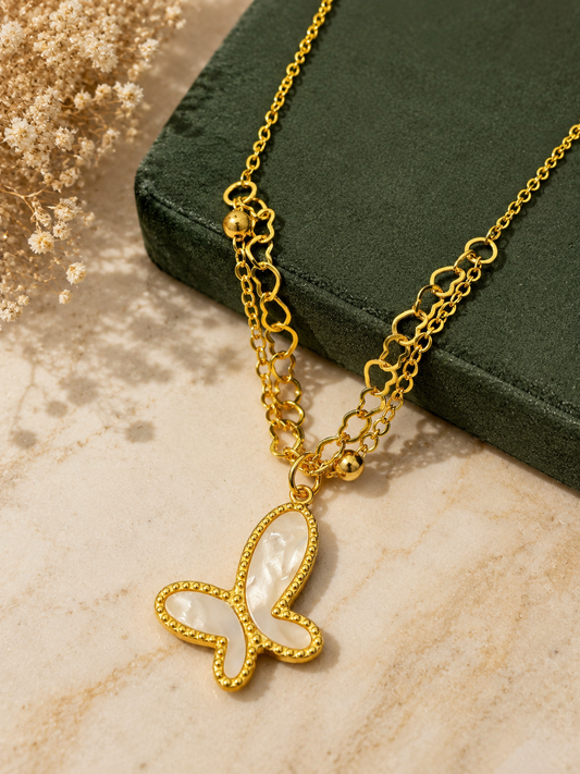 Pearl Wing Butterfly Necklace