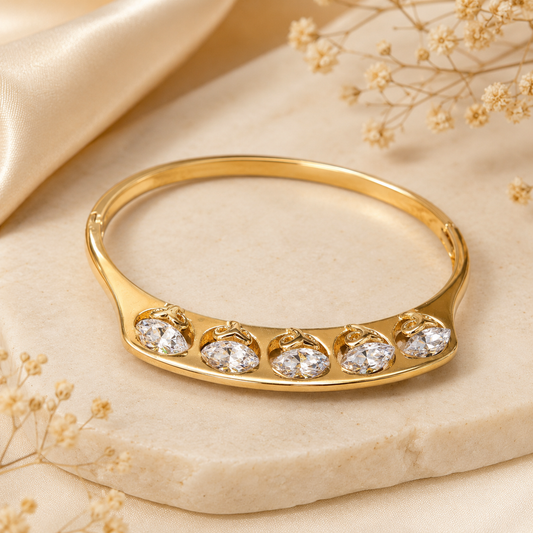 Serena Marquise Gold Bangle