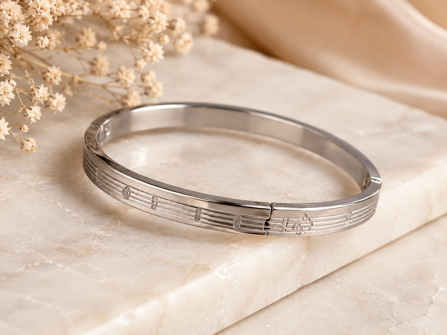 Melody Silver Bangle