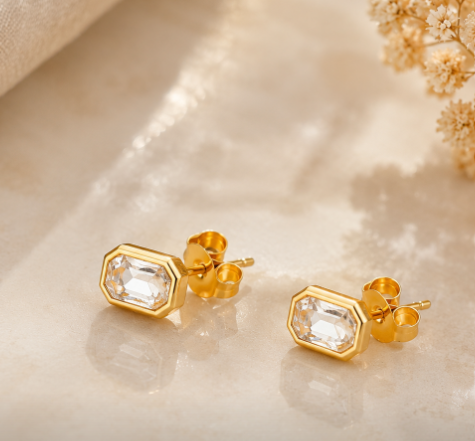 Ziya Rectangle Spark Studs