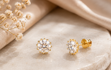 Ziya Starburst Solitaire Earrings