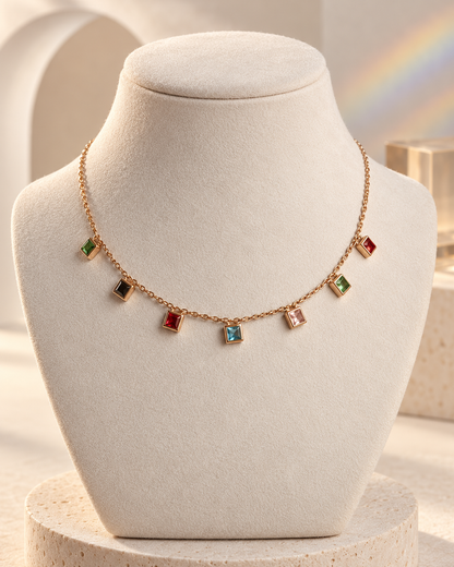 Multicolor Gem Choker