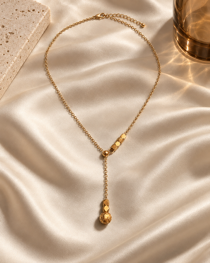 Golden Sphere Y-Necklace