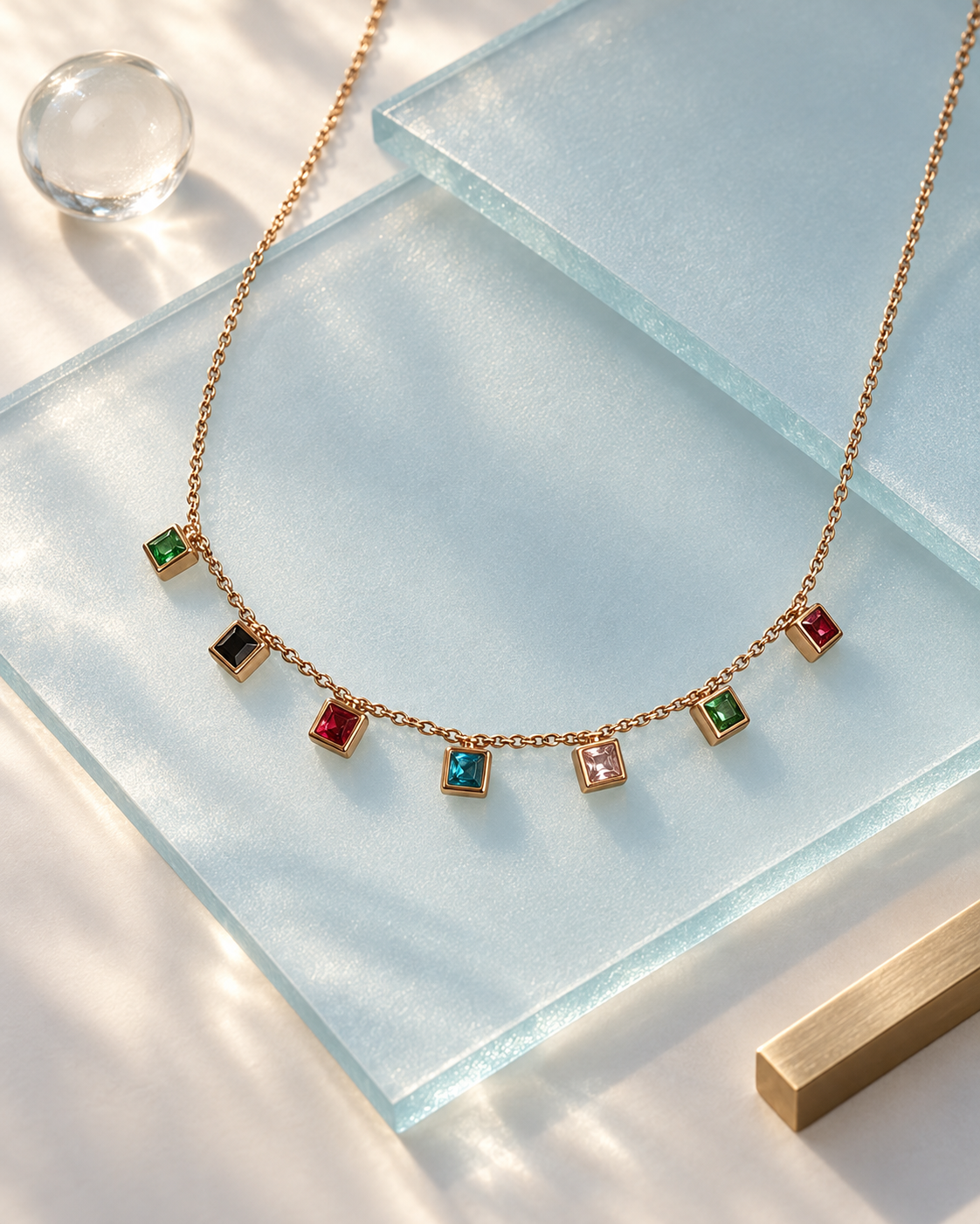 Multicolor Gem Choker