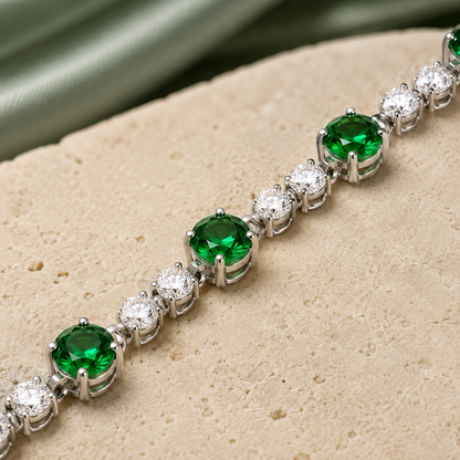Esmera Green Duet Tennis Bracelet