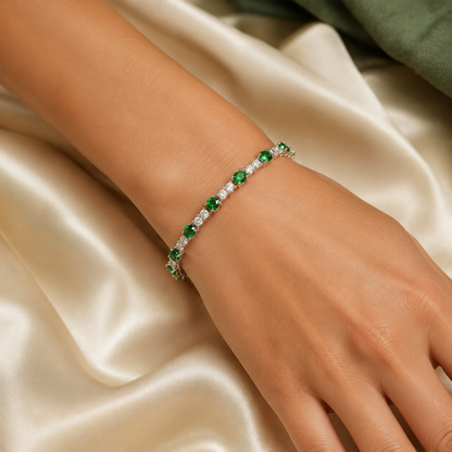 Esmera Green Duet Tennis Bracelet