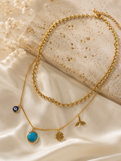 Azure Charm Layered Necklace