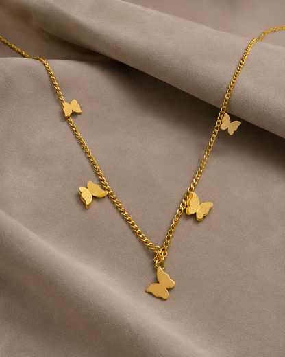 Golden Butterfly Charm Necklace