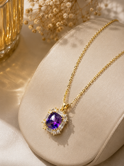 Amara Purple AD Pendant Necklace