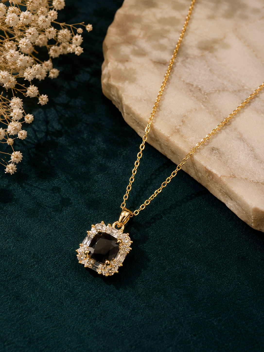 Noir Silver AD Pendant Necklace