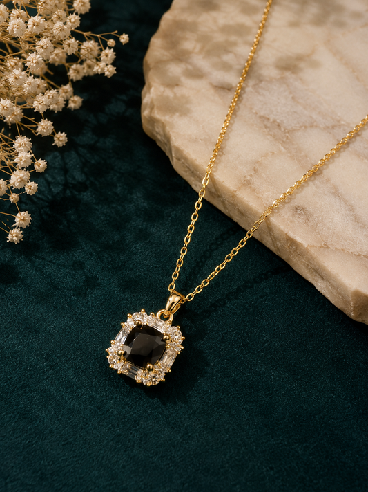 Noir Silver AD Pendant Necklace