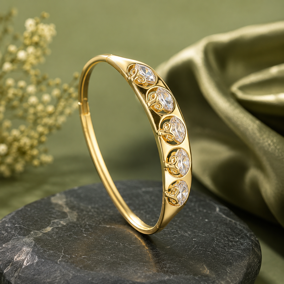 Serena Marquise Gold Bangle