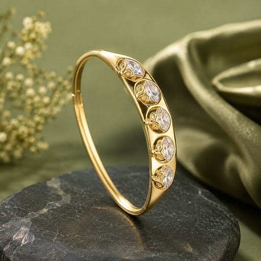 Serena Marquise Gold Bangle