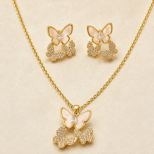 Blush Butterfly Jewellery Set