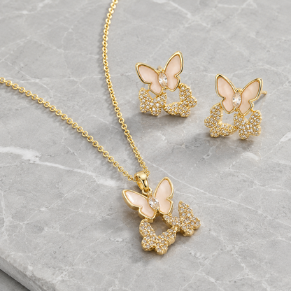 Blush Butterfly Jewellery Set