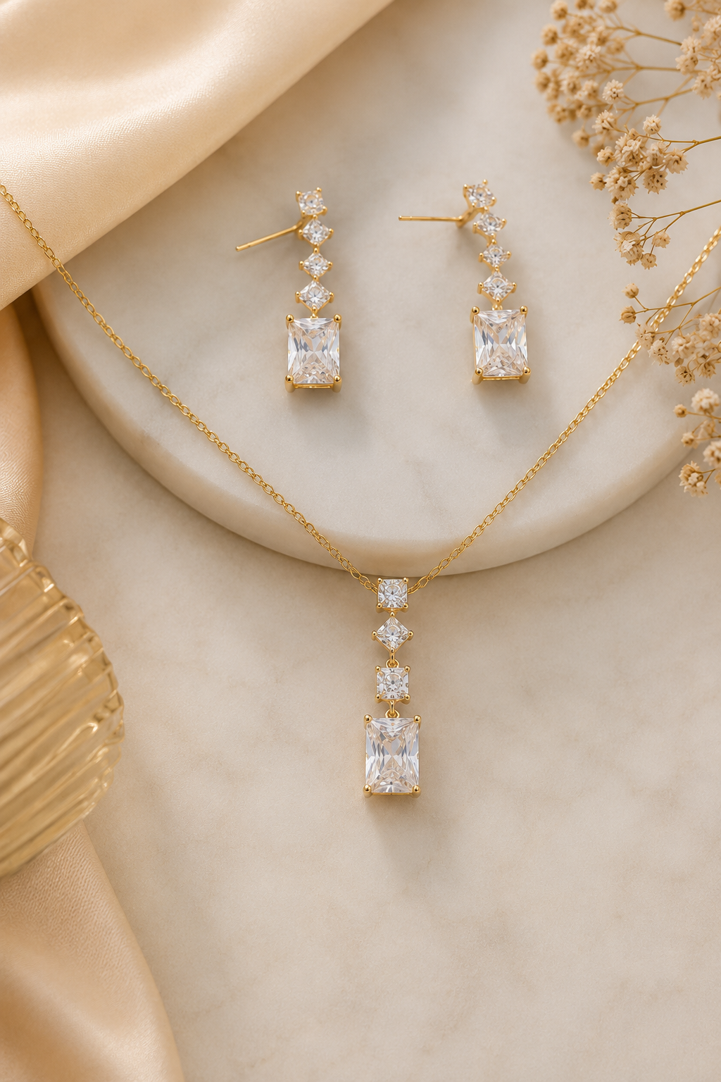 Luxe Radiant Drop Jewellery Set