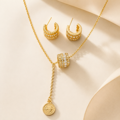 Golden Orbit American Diamond Set