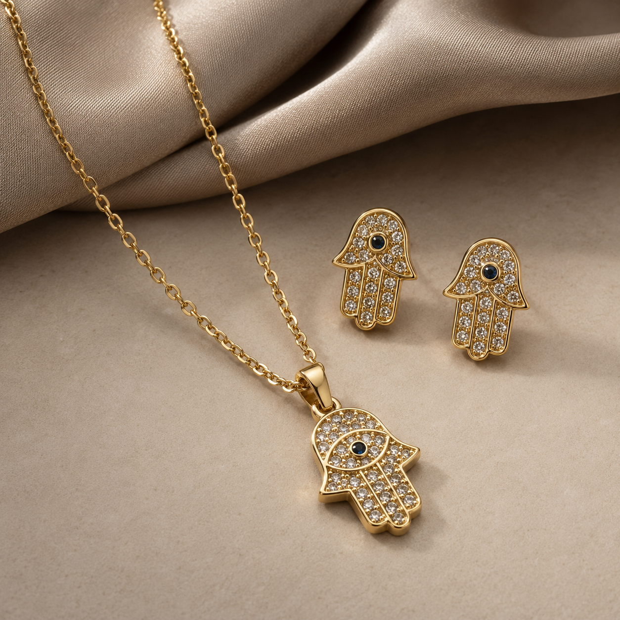 Aurea Protection Necklace & Stud Set