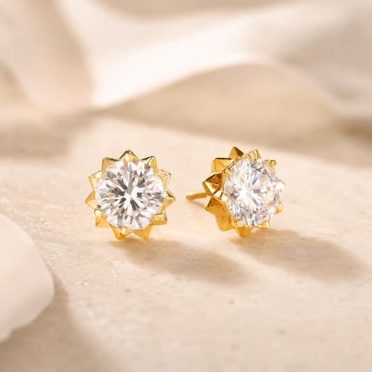 Ziya Starburst Solitaire Earrings