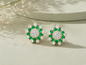 Emerald Bloom American Diamond Studs