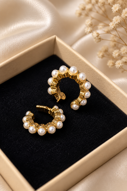 Ziya Pearl Arc Hoops