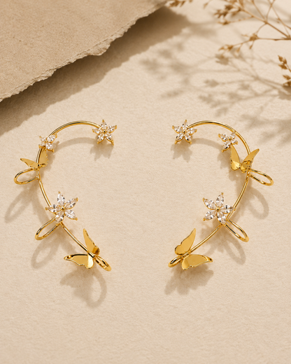 Butterfly Bloom Ear Climbers