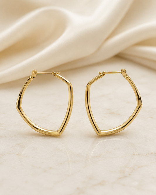 Golden Edge Hoop Earrings