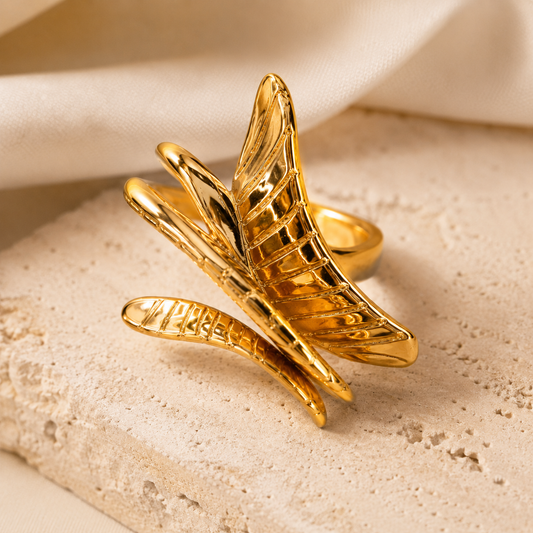 Golden Bloom Wrap Ring