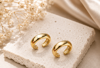 Ziya Sleek Gold Ear Cuffs