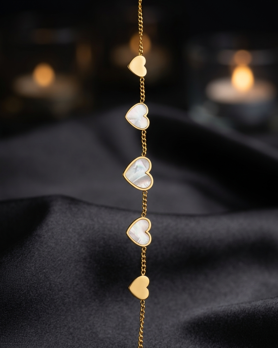 Amora Pearlescent Heart Bracelet