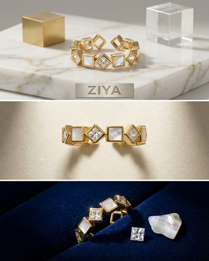 Mira Pearl Mosaic Ring