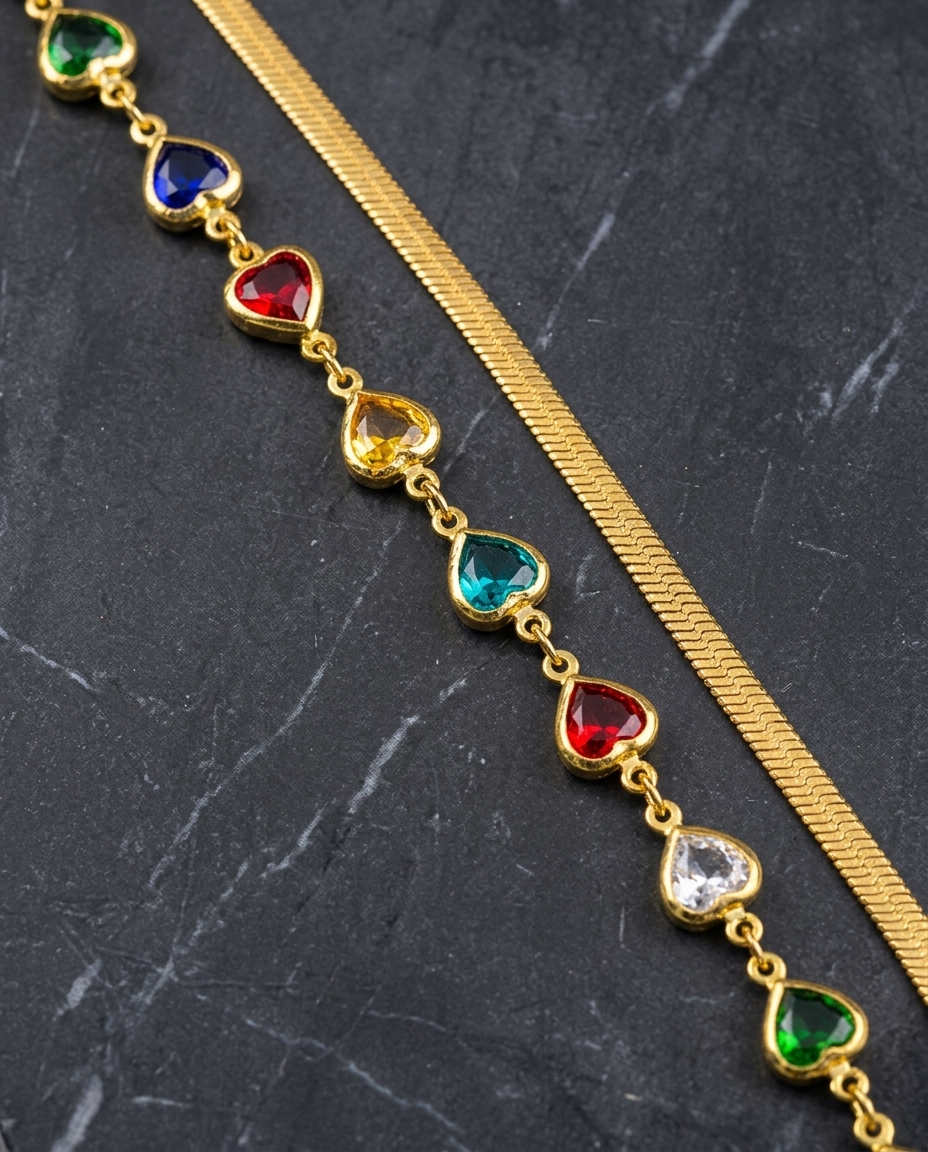 Prisma Heart Layered Bracelet