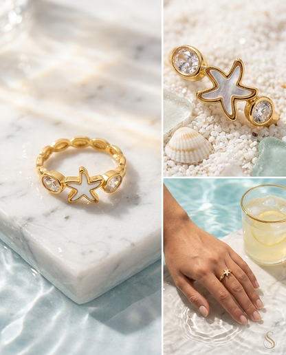 Maris Pearl Starfish Ring