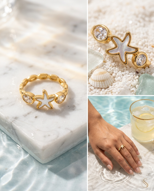 Maris Pearl Starfish Ring