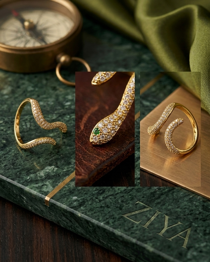 Seraphina Emerald Serpent Ring
