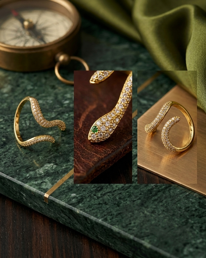 Seraphina Emerald Serpent Ring