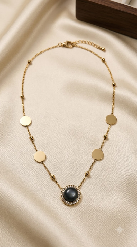 Midnight Halo Pendant Necklace